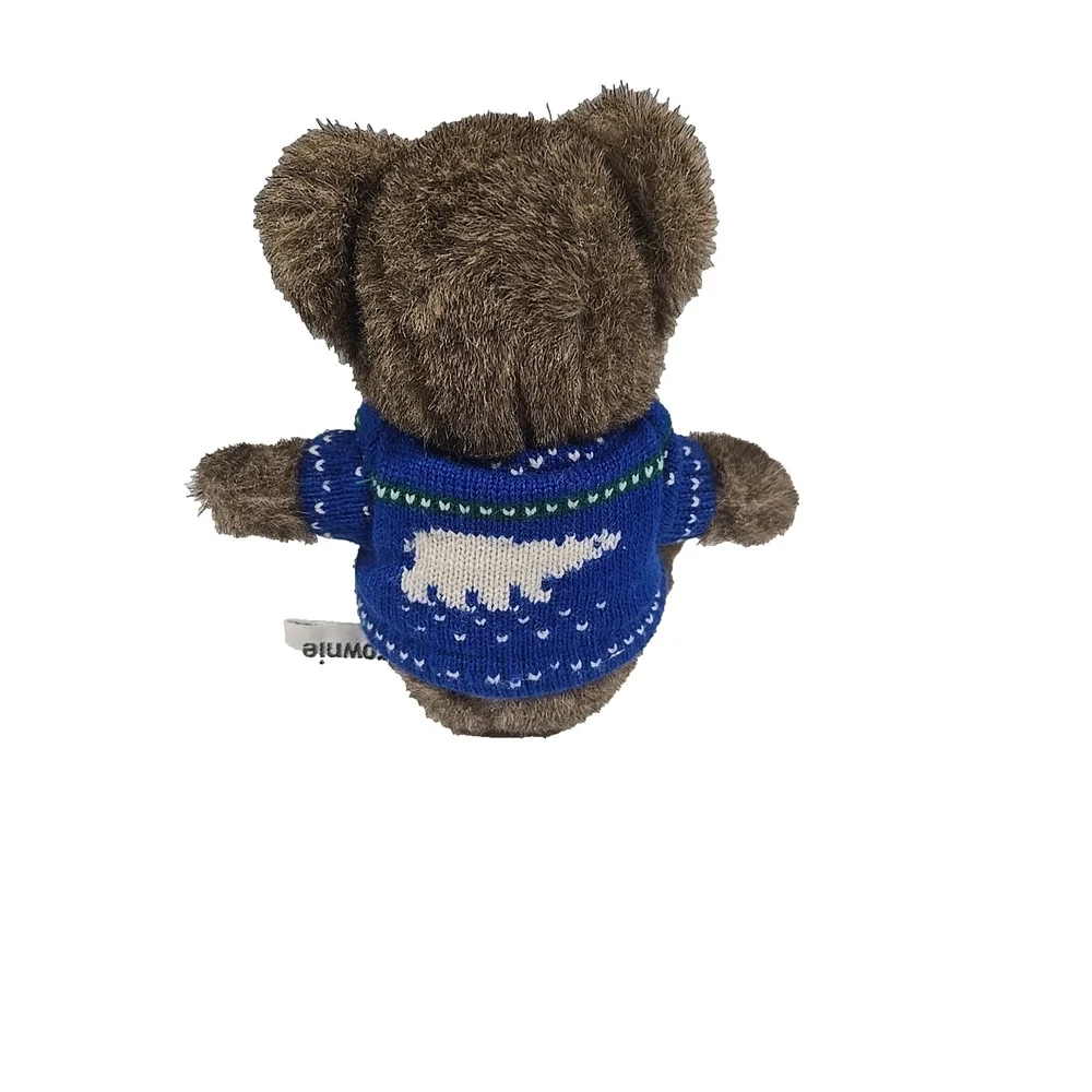 Russ Berrie Vintage 2000 Brownie Bear Stuffed Plush Animal Brown Blue 7 Inch